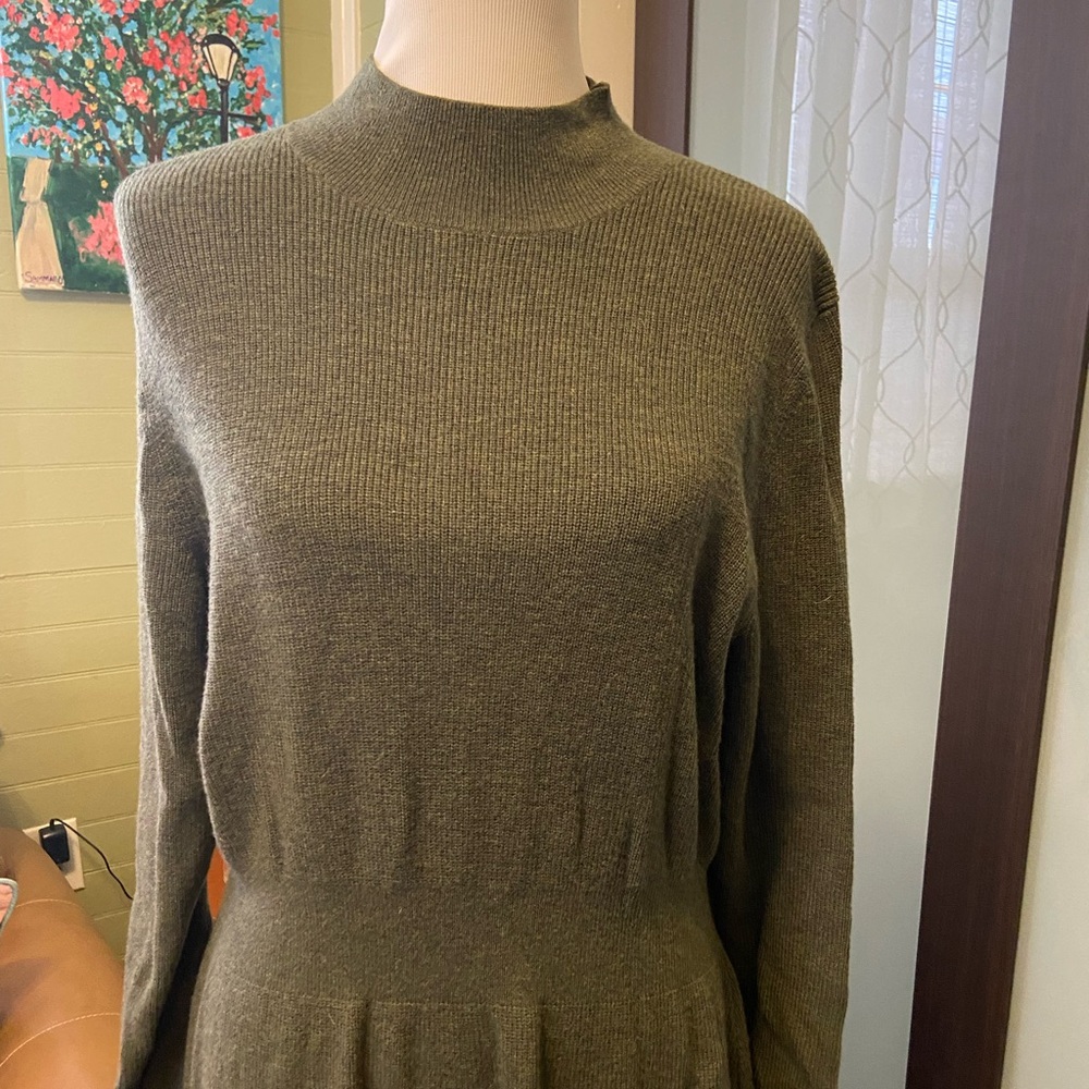 GAP Green Mock Neck Long Sleeve Sweater Dress